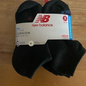 New Balance NEW Little Boy Black Low Cut Active Socks Medium Shoe Size 8.5-2